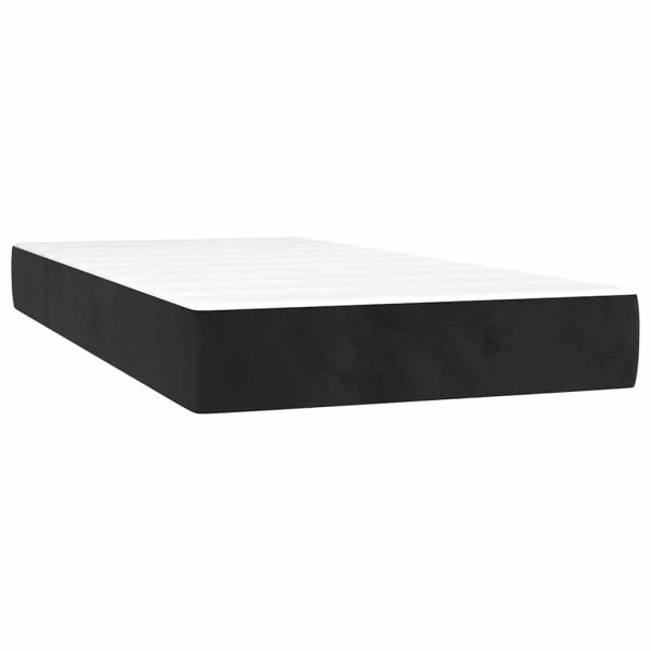 Taschenfederkernmatratze Mittel Schwarz 80x220x20 cm Samt