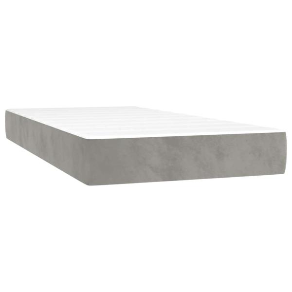 Taschenfederkernmatratze Mittel Hellgrau 100x220x20 cm Samt
