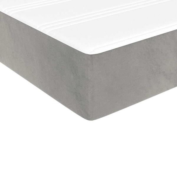 Taschenfederkernmatratze Mittel Hellgrau 100x220x20 cm Samt