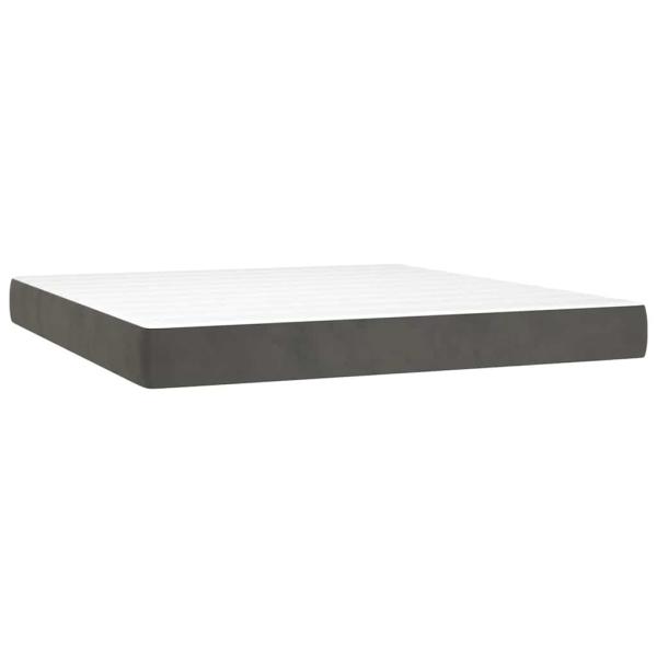 Taschenfederkernmatratze Mittel Dunkelgrau 160x220x20 cm Samt