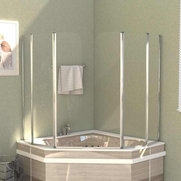 ARDEBO.de - Duschabtrennungen 2 Stk. 104x130 cm Hartglas Transparent