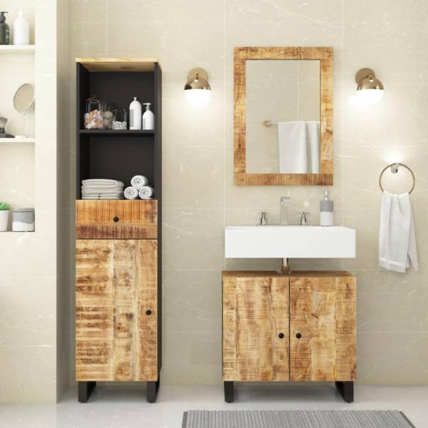 ARDEBO.de - 3-tlg. Badmöbel-Set Massivholz Mango
