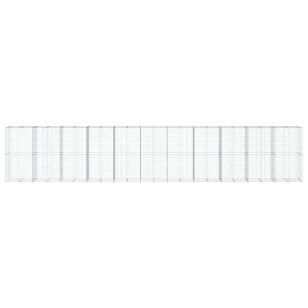 Gabione mit Deckel 1100x100x200 cm Verzinktes Eisen