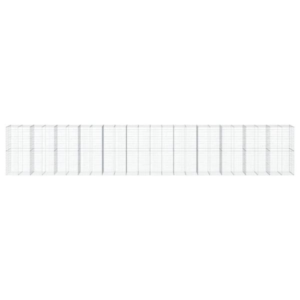 Gabione mit Deckel 1200x100x200 cm Verzinktes Eisen