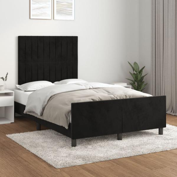 ARDEBO.de - Bettgestell ohne Matratze Schwarz 120x190 cm Samt