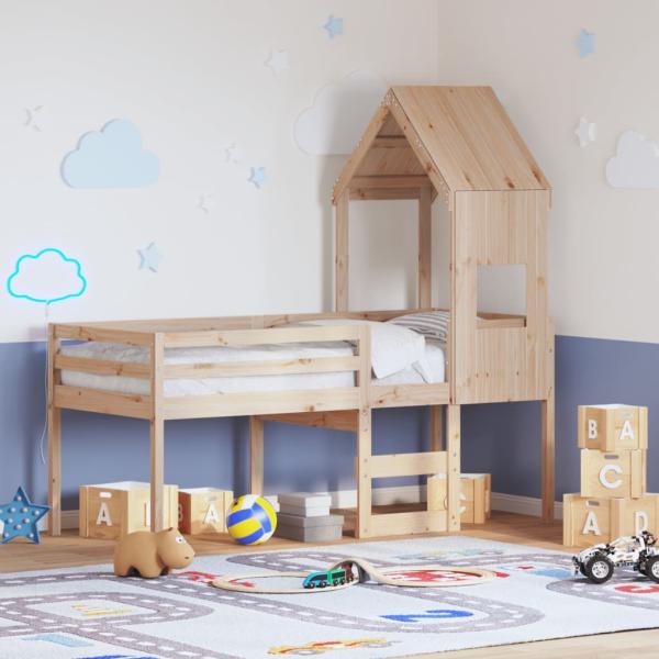 ARDEBO.de - Hochbett mit Dach 90x190 cm Massivholz Kiefer