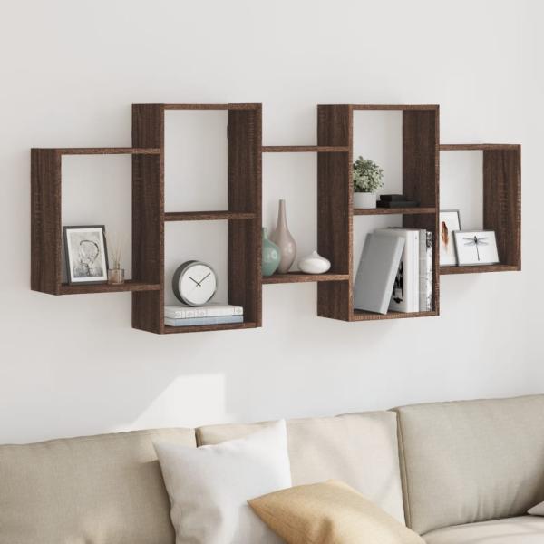 ARDEBO.de - Wandregal Braun Eichen-Optik 159x18x65 cm Holzwerkstoff