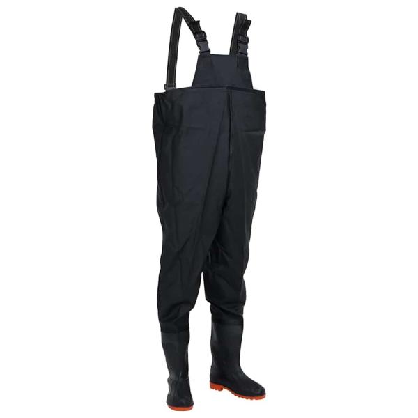 ARDEBO.de - Wathose mit Stiefeln Schwarz Größe 46