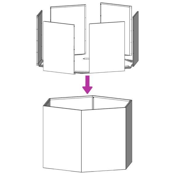 Pflanzkübel Weiß Sechseckig 138x120x45 Stahl