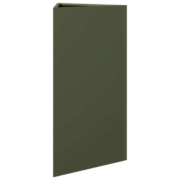 Pflanzkübel Olivgrün Dreieckig 40x34,5x75 cm Stahl