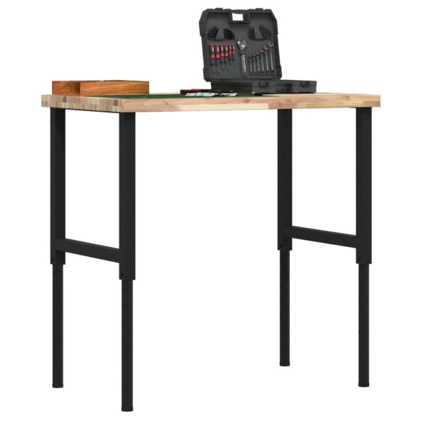 ARDEBO.de - Werkbank 100x60x(73-99,5) cm Massivholz Akazie Rechteckig
