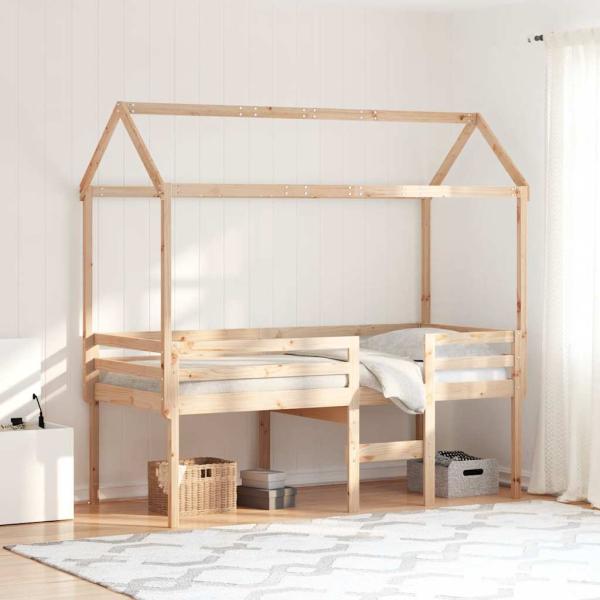 ARDEBO.de - Hochbett mit Dach 90x200 cm Massivholz Kiefer