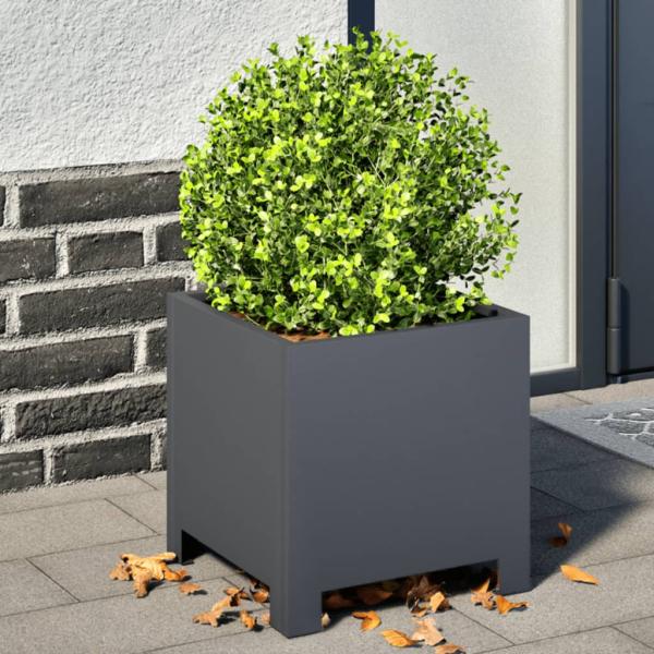 ARDEBO.de - Pflanzkübel Anthrazit 30x30x30 Stahl