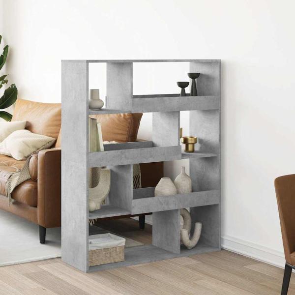 ARDEBO.de - Raumteiler Betongrau 100x33x125,5 cm Holzwerkstoff