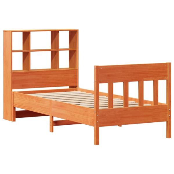 Massivholzbett ohne Matratze Wachsbraun 75x190 cm Kiefernholz