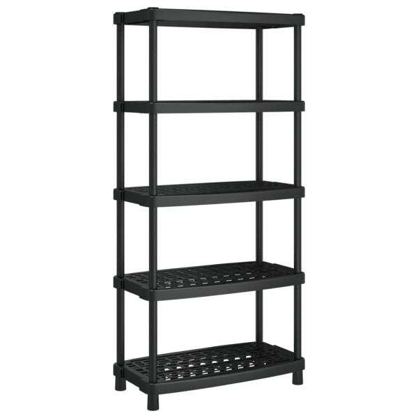 Lagerregal 5 B?den Schwarz 93,5x45,5x194,5 cm PP