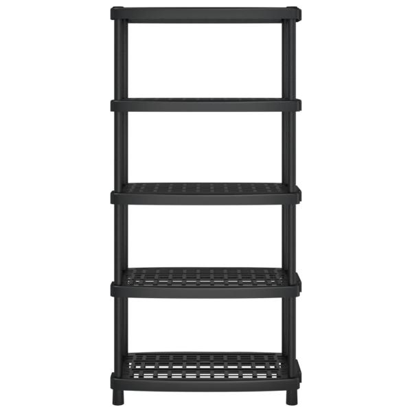Lagerregal 5 B?den Schwarz 93,5x45,5x194,5 cm PP