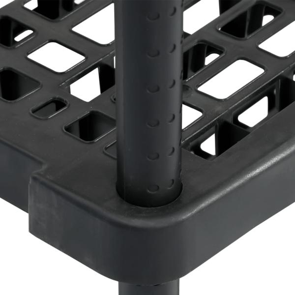 Lagerregal 5 B?den Schwarz 93,5x45,5x194,5 cm PP