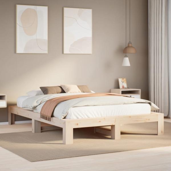 ARDEBO.de - Massivholzbett ohne Matratze 140x190 cm Kiefernholz