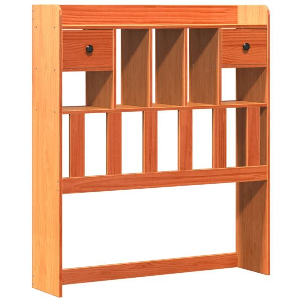Massivholzbett mit Regal ohne Matratze Wachsbraun 100x200 cm