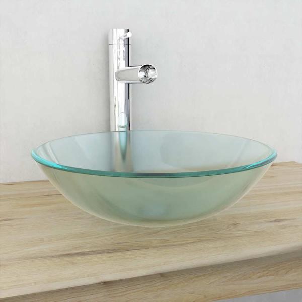 ARDEBO.de - Waschbecken Hartglas 42 cm Mattiert