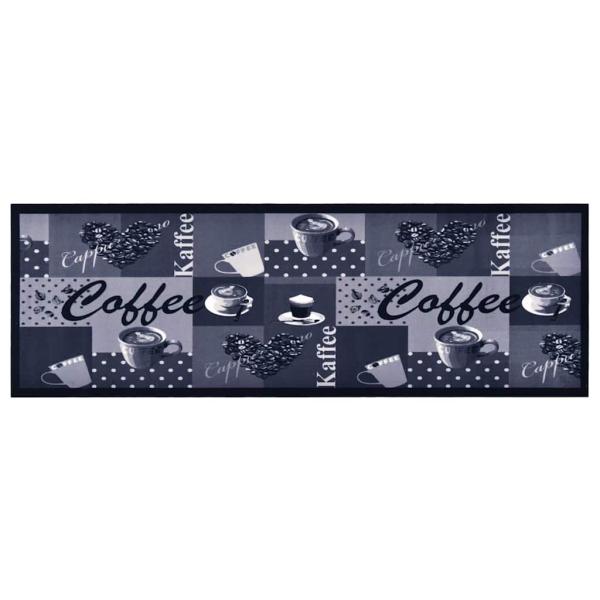 ARDEBO.de - Küchenteppich Waschbar Kaffee Blau 60x180 cm