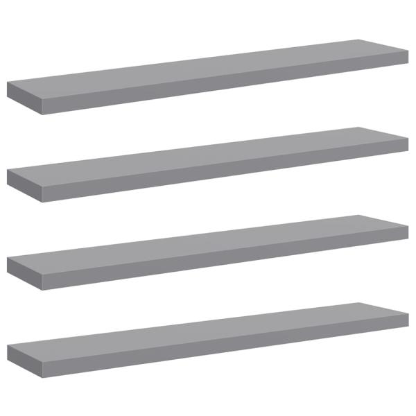 Schwebende Wandregale 4 Stk. Grau 120x23,5x3,8 cm MDF