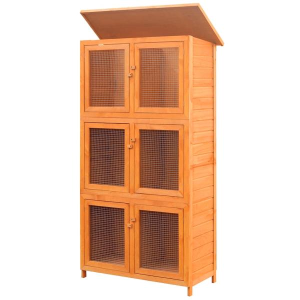 Kleintier-/Kaninchenstall 6 Boxen Holz