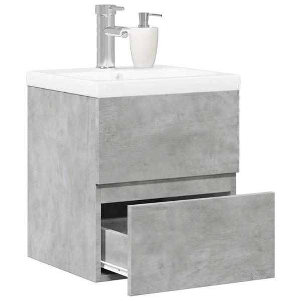 ARDEBO.de - 2-tlg. Badmöbel-Set Betongrau Holzwerkstoff