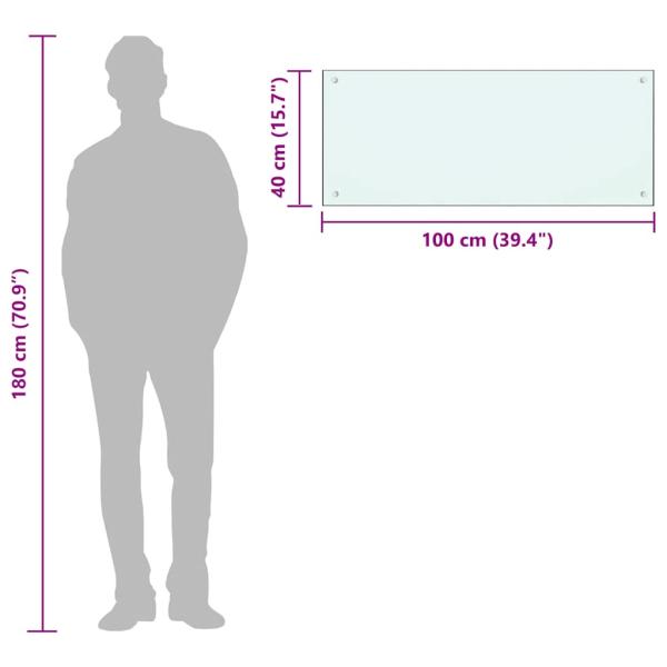 Küchenrückwand Milchweiß 100x40 cm Hartglas