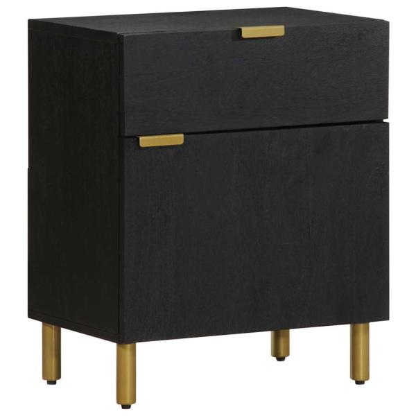 ARDEBO.de - Nachttisch Schwarz 50x33x60 cm Holzwerkstoff
