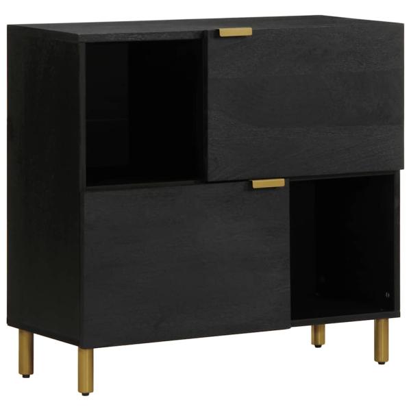 ARDEBO.de - Sideboard Schwarz 80x33x75 cm Holzwerkstoff