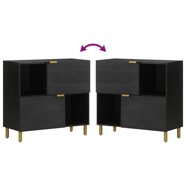 Sideboard Schwarz 80x33x75 cm Holzwerkstoff