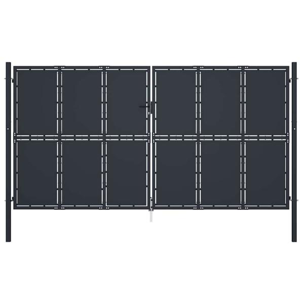 ARDEBO.de - Gartentor aus Stahl 400 x 200 cm Anthrazit
