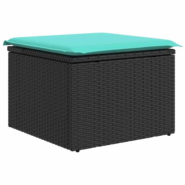 7-tlg. Garten-Sofagarnitur mit Kissen Braun Poly Rattan Akazie