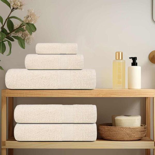 ARDEBO.de - Saunatücher FROGN 2 Stk. Creme 80x200 cm 360 g/m²