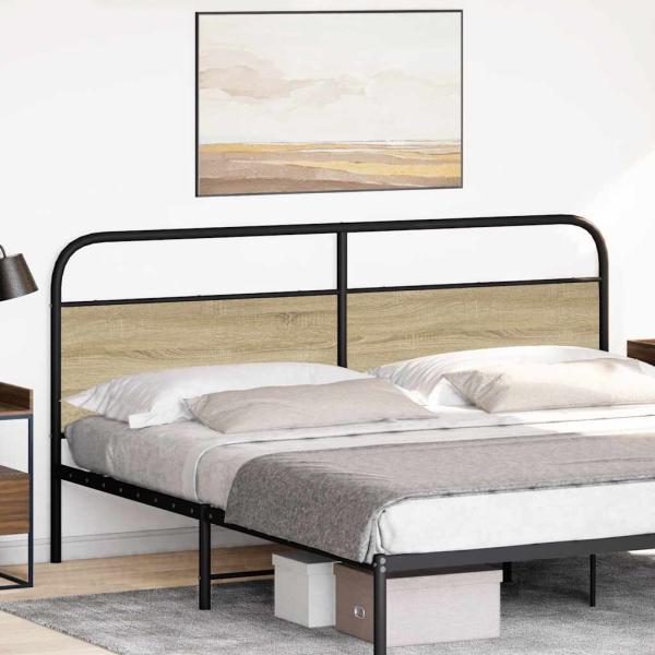 Ersatz-Kopfteil Sonoma-Eiche 180 cm Stahl und Holzwerkstoff