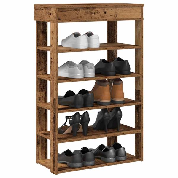 ARDEBO.de - Schuhregal Altholz-Optik 60x30x98 cm Holzwerkstoff