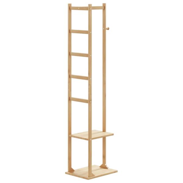 ARDEBO.de - Kleiderständer mit Haken und Ablagen 38,5x30x156 cm Bambus