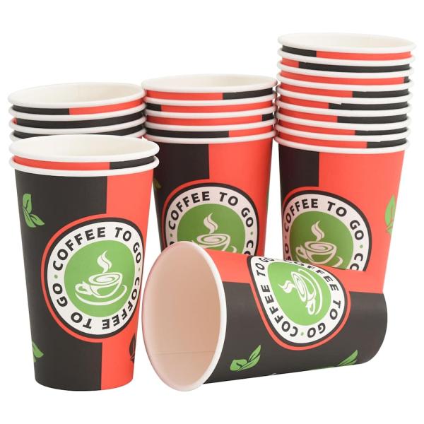 Pappbecher 1000 Stk. 16oz 400ml Rot und Schwarz