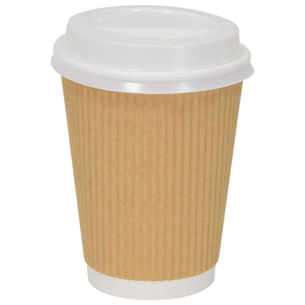 ARDEBO.de - Deckel für Pappbecher Ø90 mm 12oz 16oz 1000Stk. Weiß Kunststoff
