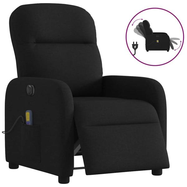 ARDEBO.de - Massagesessel Elektrisch Schwarz Stoff