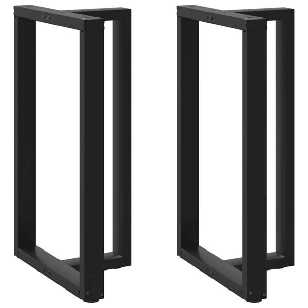ARDEBO.de - Bartischbeine T-Form 2 Stk. Schwarz 60x35x(100-101) cm Stahl