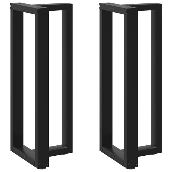 ARDEBO.de - Bartischbeine T-Form 2 Stk. Schwarz 40x35x(100-101) cm Stahl