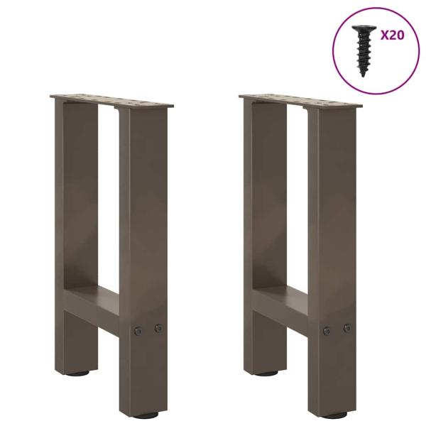 Couchtischbeine Naturstahl 2 Stk. 38x(42-43) cm Stahl
