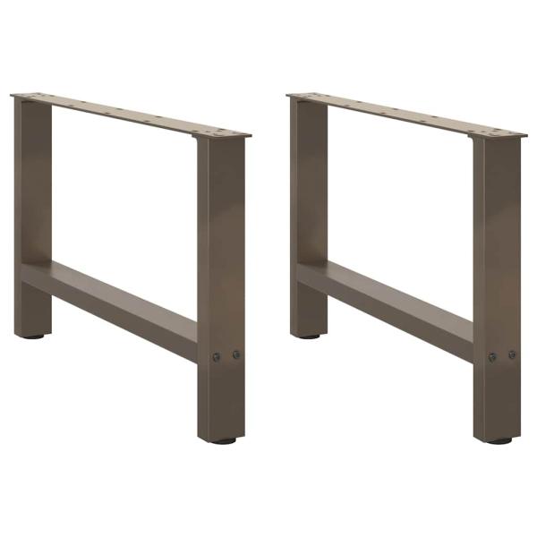 ARDEBO.de - Couchtischbeine Naturstahl 2 Stk. 70x(42-43) cm Stahl