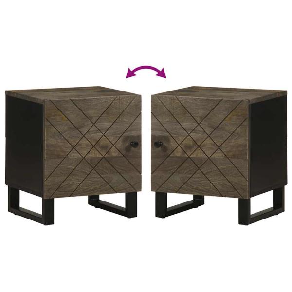 Nachttisch Schwarz 40x33x46 cm Massivholz Mango