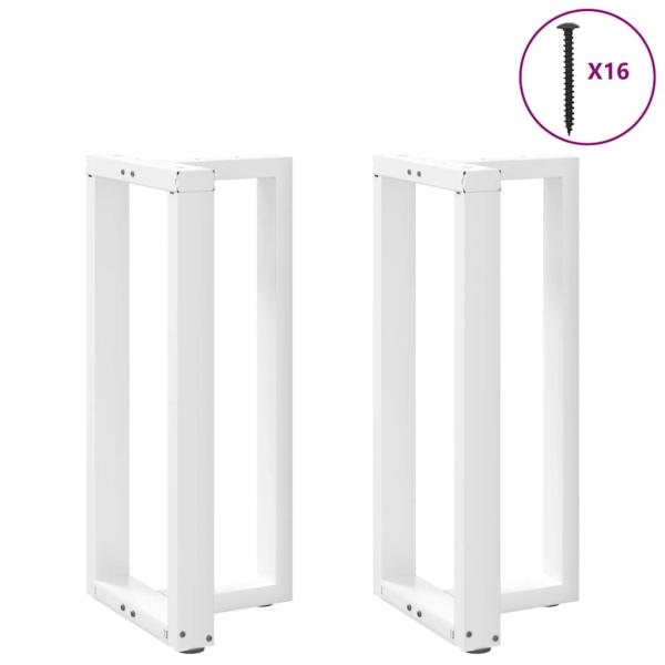 ARDEBO.de - Bartischbeine T-Form 2 Stk. Weiß 40x35x(90-91) cm Stahl