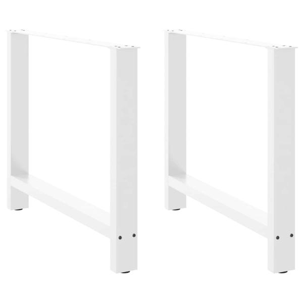 ARDEBO.de - Esstischbeine Weiß 2 Stk. 100x(72-73) cm Stahl