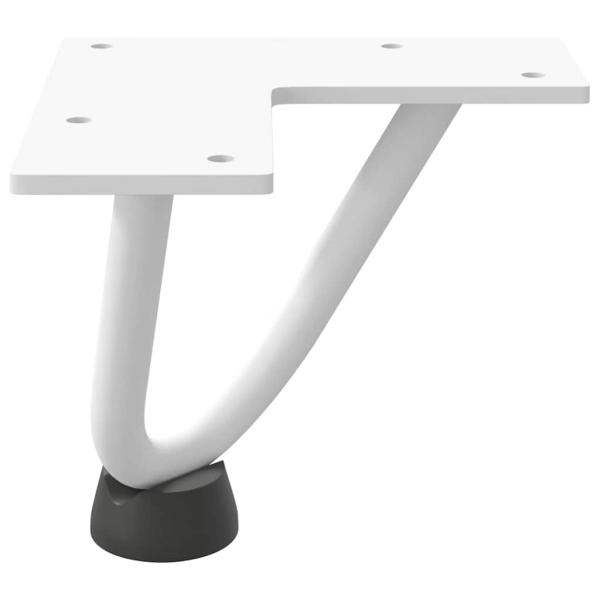 Haarnadelbeine für Couchtisch 4 Stk. Weiß 10 cm Massivstahl